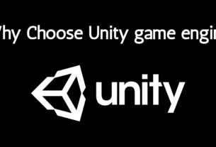 Unity logo with text 'Why Choose Unity game engine' on a black background