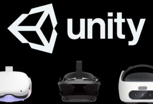 A group of virtual reality headsets in different shapes and sizes sitting on a black background.